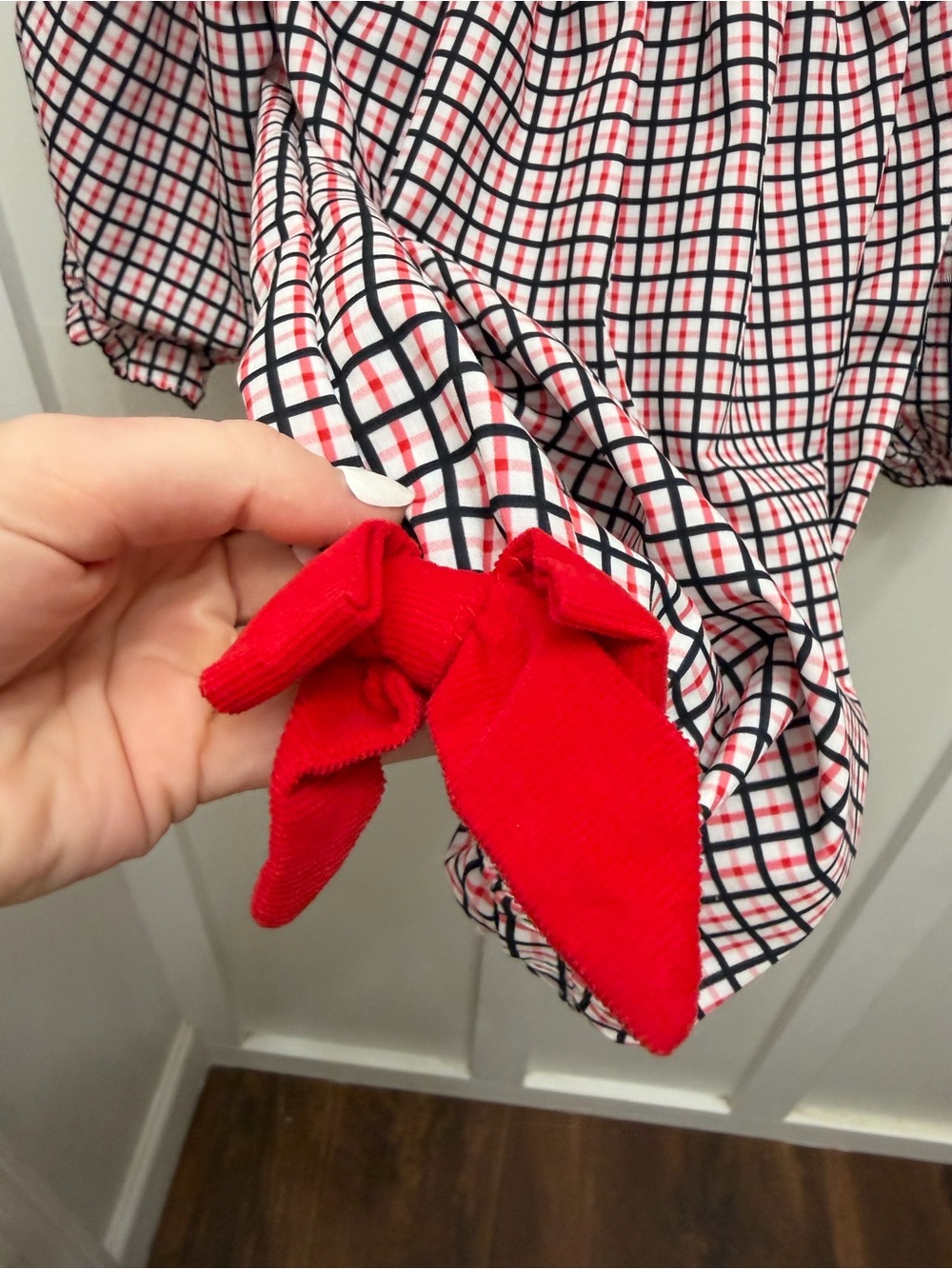 Sew Magnolia Smocks Georgia Bulldogs Smocked Plaid Bubble with Football - Picture 3 of 7